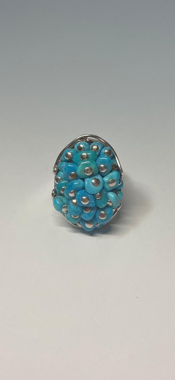 Fun Chunky Turquoise Blue Ring Size 6.5