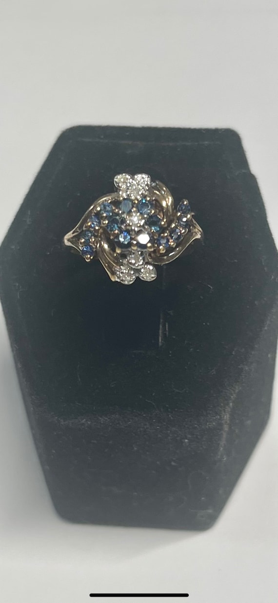 Vintage 10k Sapphire & Diamond Ring