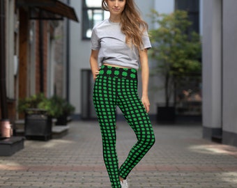 St.Patricks Day Shamrock Leggings