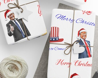 MAGA Themed Gift Wrap: Patriotic Trump Christmas Paper