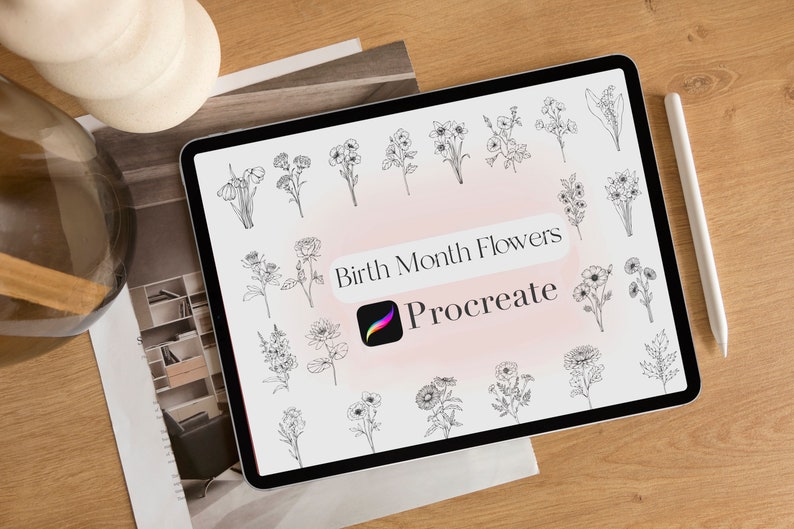 Buy Birth Month Flower Procreate Stamps, Procreate Floral Brushes ...