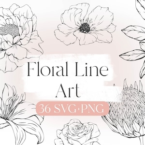Bloemenlijntekeningen SVG Botanische lijntekeningen Bloemoverzicht SVG bloemen Vector Bloemenoverzicht SVG Wildflowers Clipart