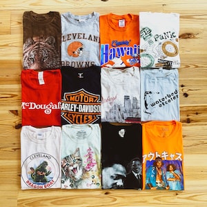Mystery Vintage Style T-Shirt Bundle | Thrifted Mystery Box | 90s Style | Y2K Style | Graphic Tee