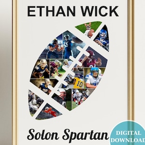 Rugby American Football Foto-Collage Canva Rahmen Vorlage Canva Design Photo Fill bearbeitbare Download Digitale Datei