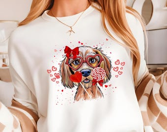 Valentine Shih Tzu Dog, Lion Dog PNG, Valentine's Day Dog Mom PNG, Love Themed Puppy Clipart for Crafters
