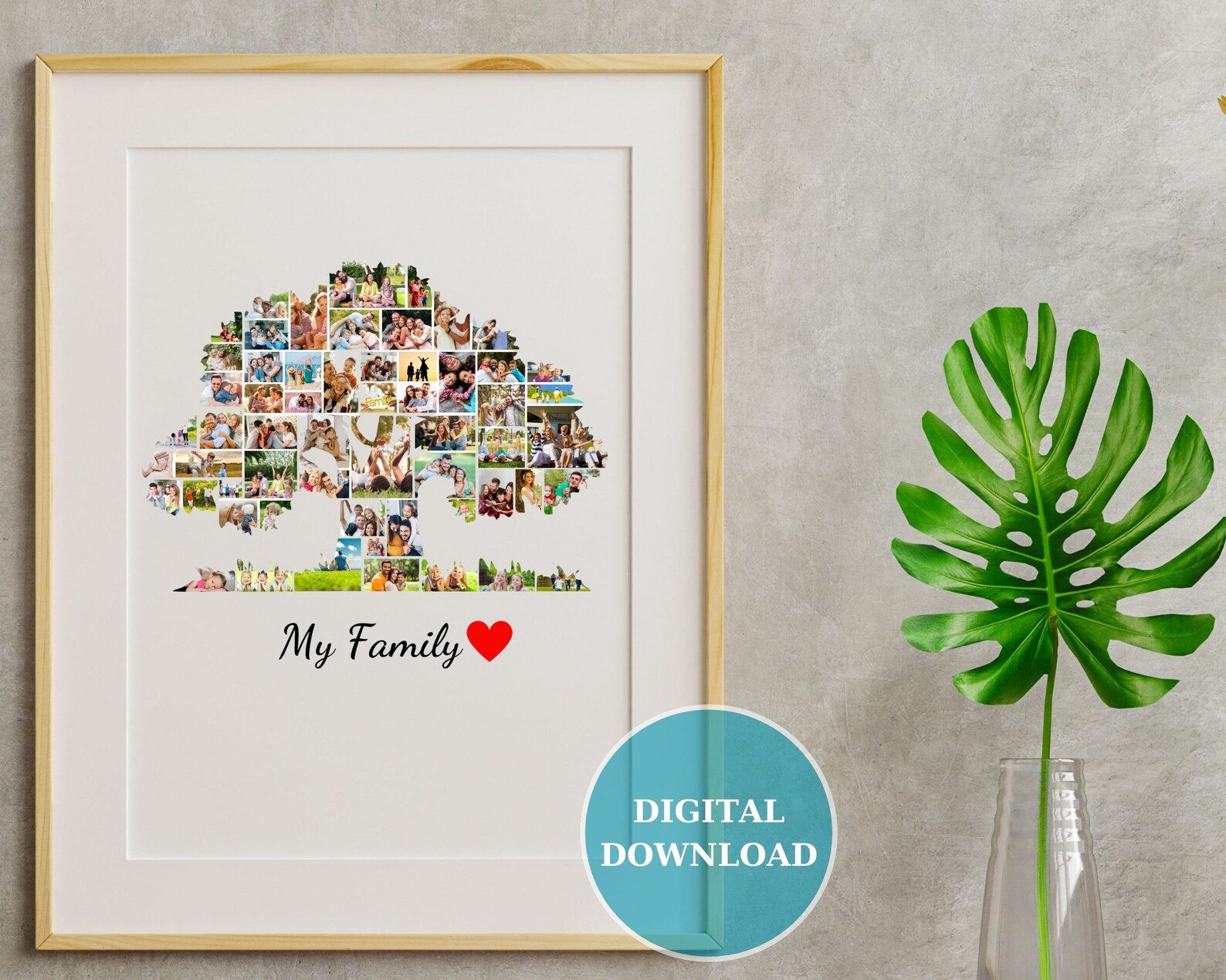 Family Tree 58 Photo Collage | 24x36" Family Custom Family Tree Photo ...