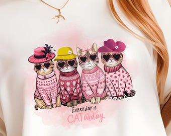 Valentine Cat Png, Valentine Png, Trendy Valentine Png, Valentine PNG Heart Love Cat, Cat Lover Png, Cupid Cat Sublimation Download Cute Cat