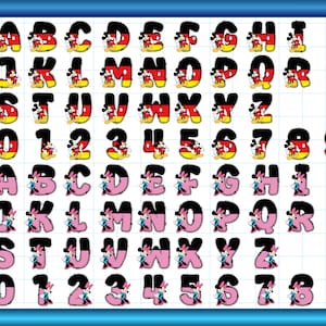 printable alphabet, mickey alphabet, cartoon alphabet, alphabet png, cartoon letters, sublimation alphabet, cricut alphabet, kids wall art, party decor letters, nursery alphabet, cartoon font png, mickey mouse, mickey mouse font