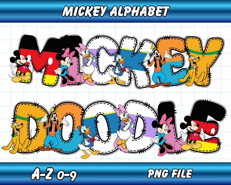 printable alphabet, mickey alphabet, cartoon alphabet, alphabet png, cartoon letters, sublimation alphabet, cricut alphabet, kids wall art, party decor letters, nursery alphabet, cartoon font png, mickey mouse, mickey mouse font
