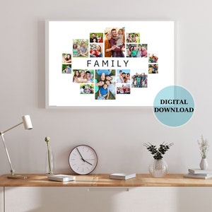 Custom Family Photo Collage - Customizable Wall Art - Canva Collage - Family photo collages for your home décor needs