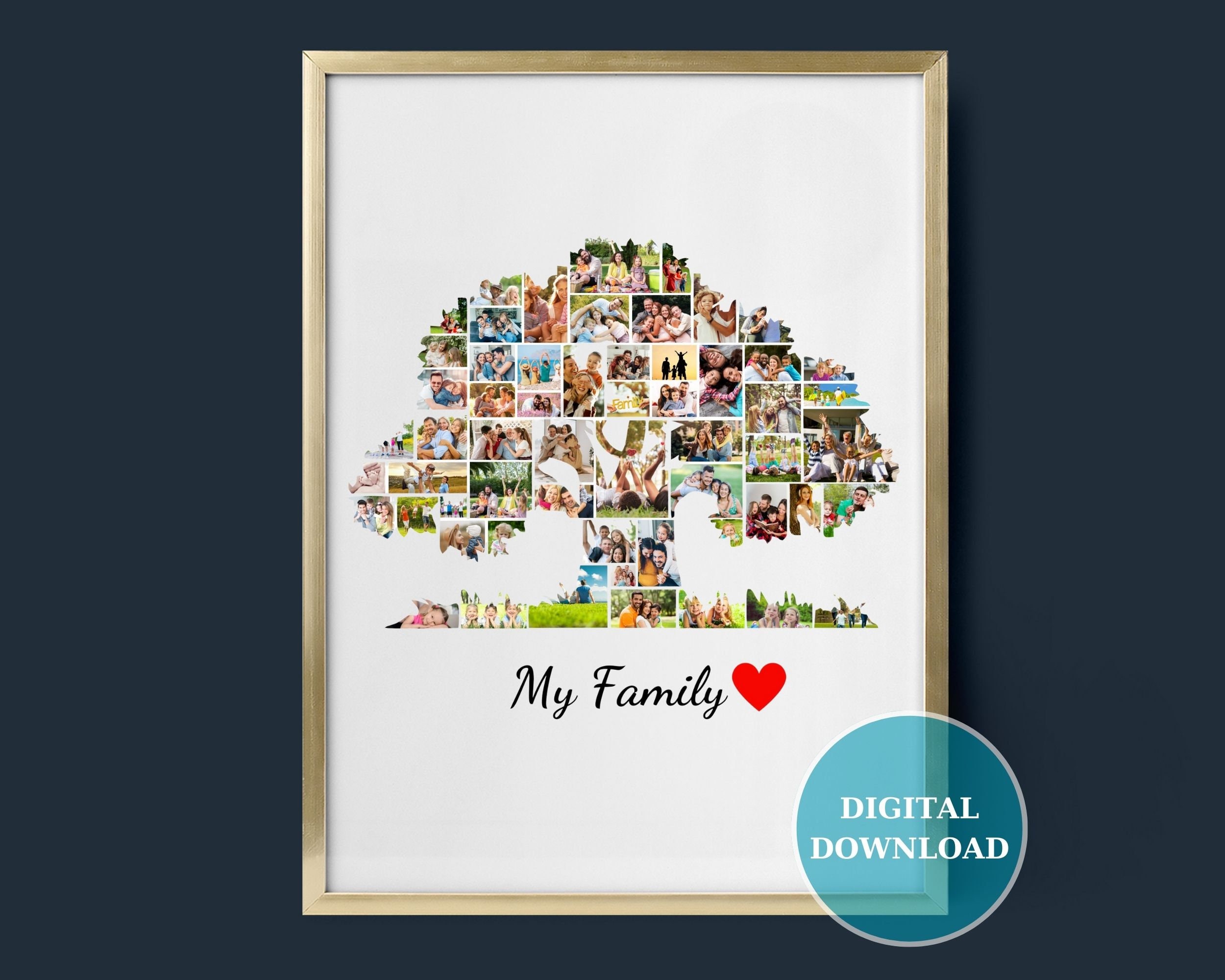 Family Tree 58 Photo Collage 24x36 Family Custom Family Tree Photo