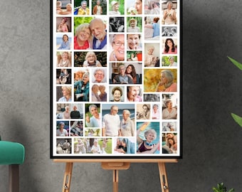 Memorial Photo Collage | Funeral Poster | In Loving Memory Wall Art | Personalized Remembrance Gift