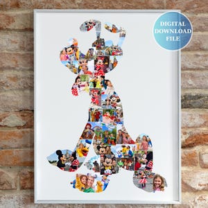 Mickey&#39;s Trusted Friend Pluto Photo Collage: Capturing 32 Unique Memories - Easily Editable!