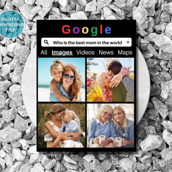Editable Google Photo Collage Template | Digital Print | Mother's Day Gift for Her | Google Mom Photo Collage