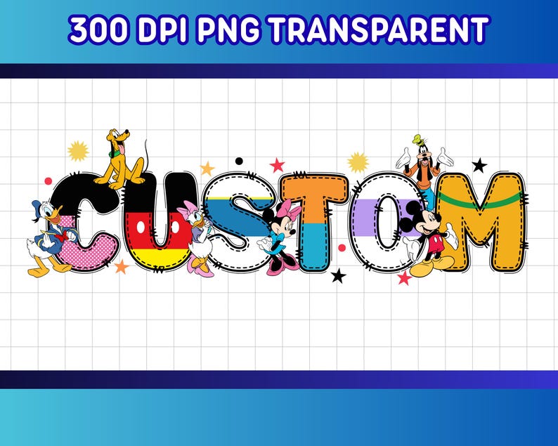 Custom Mickey PNG, Disney Family Trip, Personalized Name, Mickey Minnie PNG, Disney Birthday PNG, Donald Duck Design, Goofy and Pluto, Kids Party Shirt, Disney Squad PNG, Sublimation Design, Digital Download, Disney Trip 2026,Mickey Mouse
