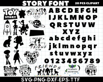 Toy Story Letters Alphabet Font Bundle | PNG Clipart | Sublimation Birthday Party Design | Digital Download Template svg Alphabet