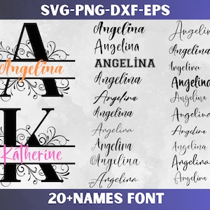 Monogramm Alphabet SVG, PNG, DXF, Eps, Split Monogramm Rahmen Alphabet, Silhouette, 26 einzelne SVG-Png-Dxf-Eps-Dateien