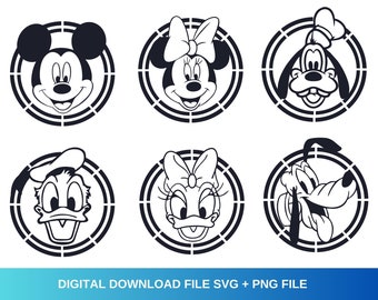 Mickey Mouse Svg Bundle - Mickey Minnie Donald Daisy Pluto, Minnie SVG, Mickey PNG Clipart