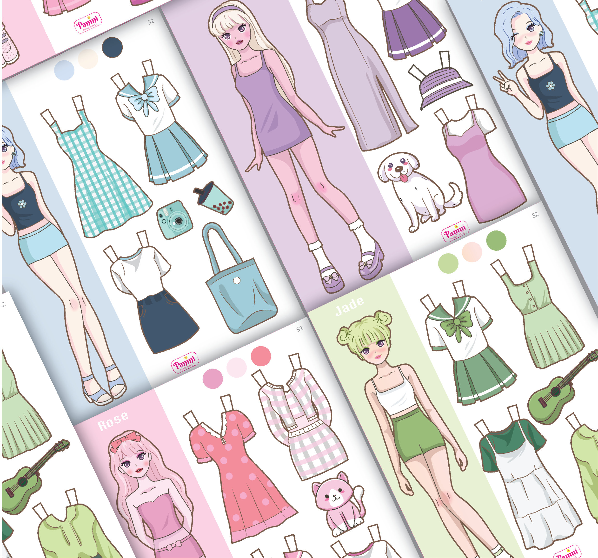 Printable Paper Doll Dress up Girls Korean Paper Doll Kpop Etsy