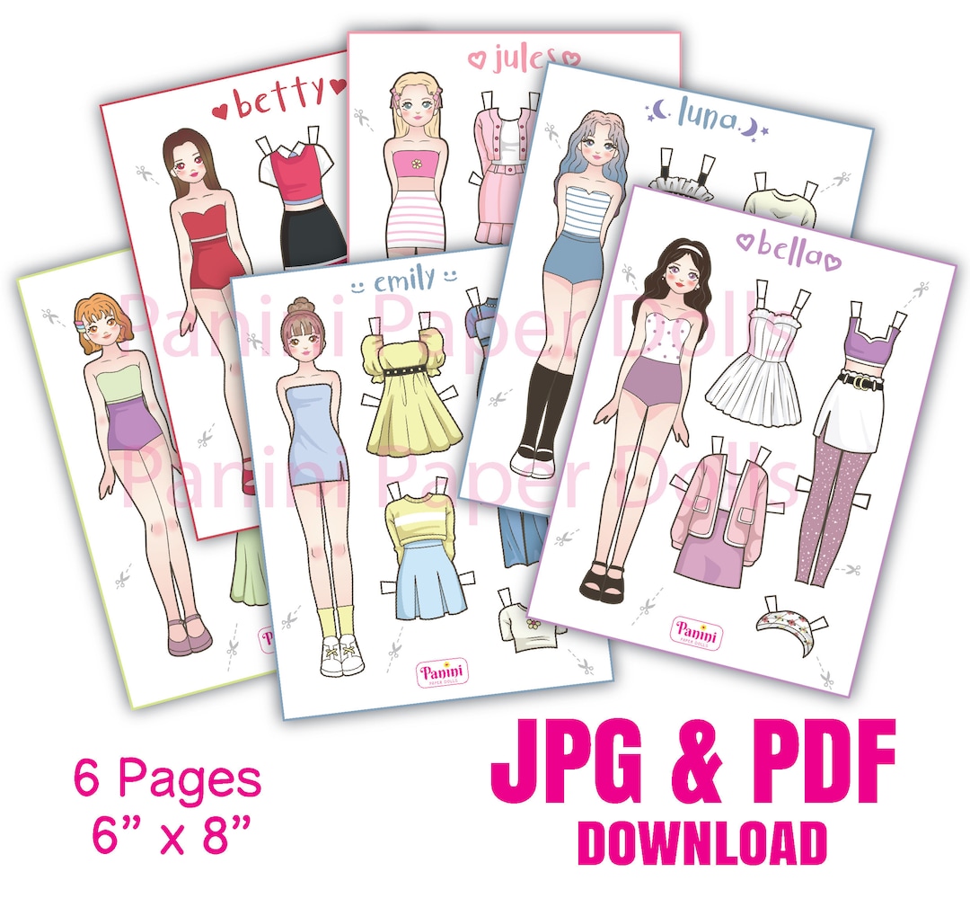 Printable Paper Doll Dress up Girls Korean Paper Doll Kpop Doll ...