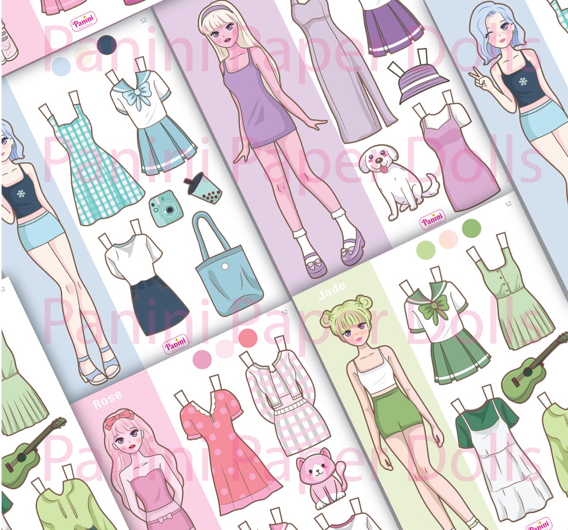 Printable Paper Doll Dress up Girls Korean Paper Doll Kpop Doll