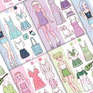 Printable Paper Doll Dress up Girls Korean Paper Doll K-pop Doll ...