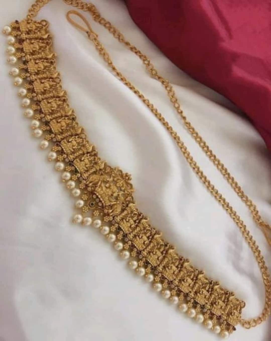 Gram Gold Gold Chain Hip Belt Temple Gold Saree Hip Belt/ Belly