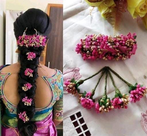White Rose Flower Veni for hair braid Band gajra hairstyle India Wedding  Dances Available online