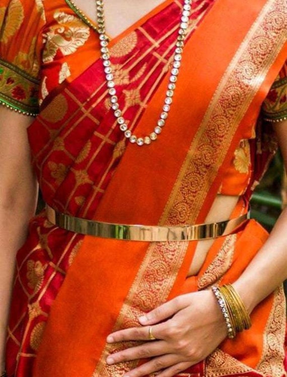 Gold Plated Saree Hip Belt/ Belly Chain/Kamarpatta/ Adjustable Metal  Kamarband Waist Belt/ Indian Jewelry Indian waist belt/ Boho Jewelry
