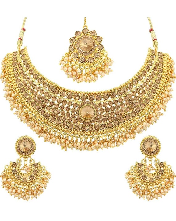 Choker Set Amazon Handmade Jewelry South Indian Gold Plated Bajra