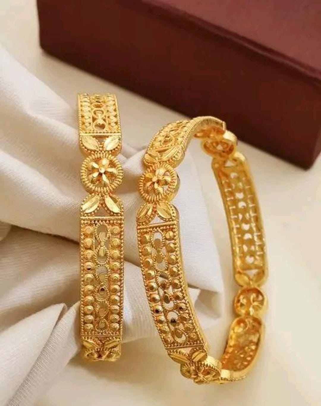 Sabyasachi Designer Handcrafted Bangles Set, Golden Bangles, Gold