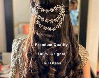 Accessoires cheveux WeddiKundan, peigne à cheveux en perles, épingles à cheveux en perles, mèche de cheveux de mariée dorée, accessoire pour cheveux en perles, barrettes de demoiselle d'honneur