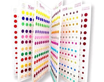 960 Bindi in velluto con tanti colori e dimensioni, look Bindi, Kum Kum, adesivo Bindi, bomboniere per matrimonio indiano, Bindi rosso per sposa indiana