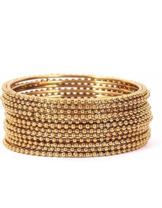 Set Of 12 Gold Metal Oxidised Bangles Set, Golden Chudiya, Ethnic Chudiya  Bangles Set, Traditional Bangles, Braceler Bangles