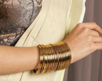 Set Of 24 Gold Metal Oxidised Bangles Set, Golden Chudiya, Ethnic Chudiya Bangles Set, Traditional Bangles, Braceler & Bangles