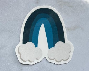Blue Rainbow Sticker | Bookish Merch And Accessories | Bottle, Mug, Laptop, Kindle & More.