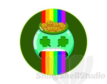 St. Patrick's Day Emoji, St. Patrick's Day SVG, Smiley Face SVG, Emoji SVG, Instant Download, Art Prints, Digital Art