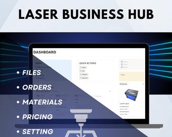 Modèle notionnel de projets laser : enregistreur de gravure et de découpe, fichiers, commandes, matériaux, prix, paramètres, ventes