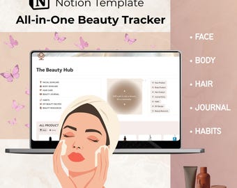 Modèle de notion de soins de beauté, soins de la peau, suivi des cheveux et du corps, journal beauté et habitudes