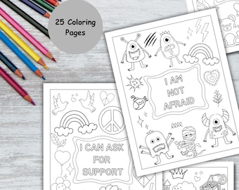 Pages à colorier d'affirmation positive pour les enfants, à imprimer pour gagner en confiance (PDF)