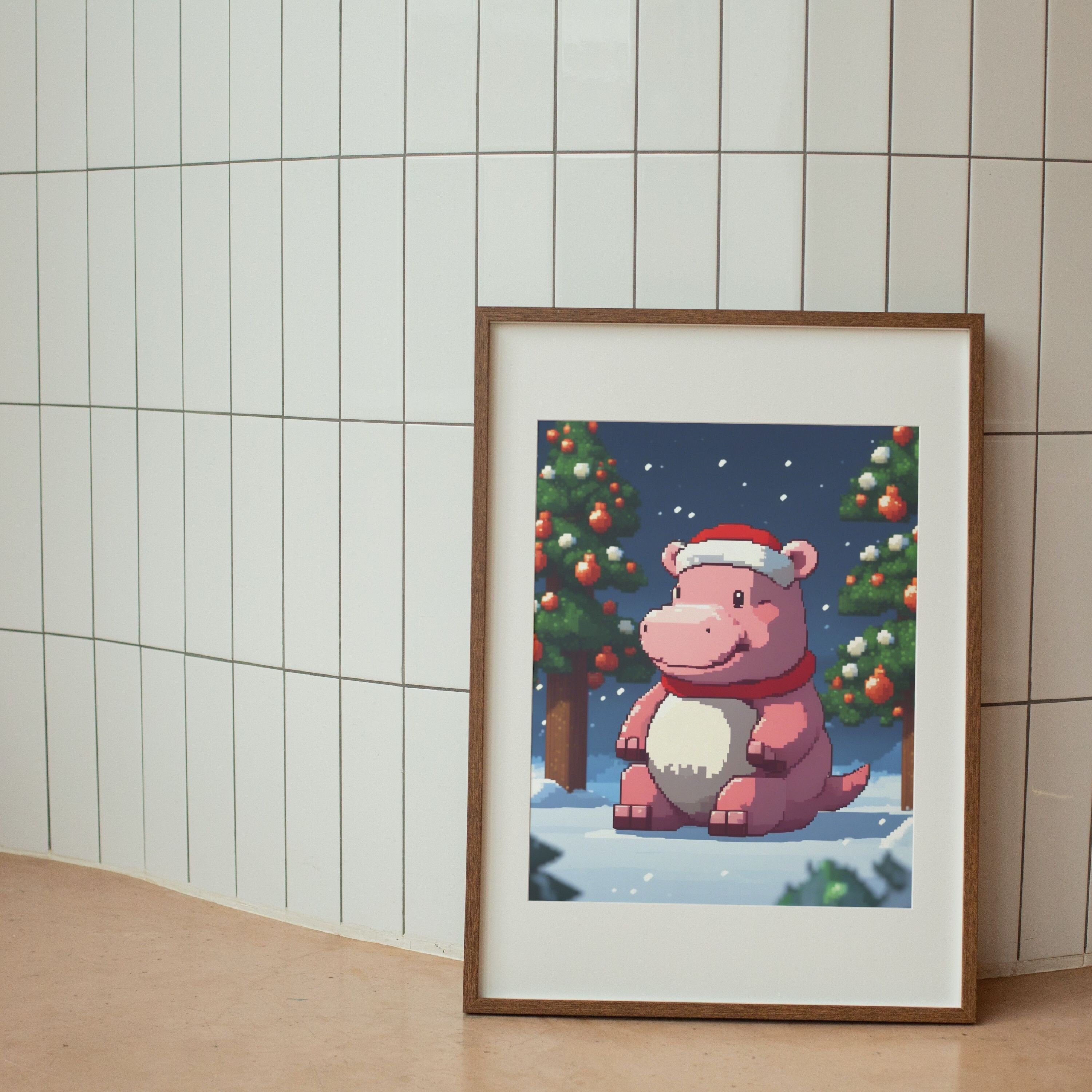 Cute Kawaii 8 Bit Perler Beads Pixel Art Hippo Pixel Art - Etsy