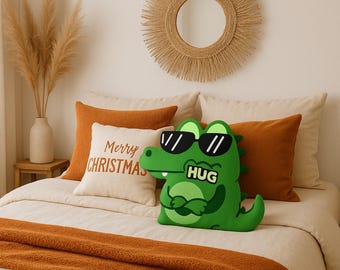 Cartoon Crocodile Pillow – Funny Gator Plush for Kids
