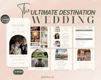 The Ultimate Destination Wedding Mobile Guide | Travel Wedding Itinerary Template | Resort & Out-of-Town Wedding Planner | Timeline PDF