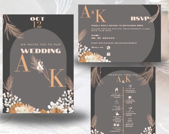 Digital Wedding Invitation, Smart Phone Invitation, Wedding Invitation, October Theme Wedding Invitation, Electronic Wedding Invitation