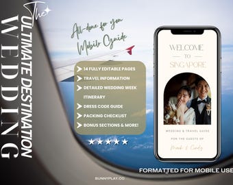 The Ultimate Destination Wedding Mobile Guide | Travel Wedding Itinerary Template | Resort & Out-of-Town Wedding Planner | Timeline PDF