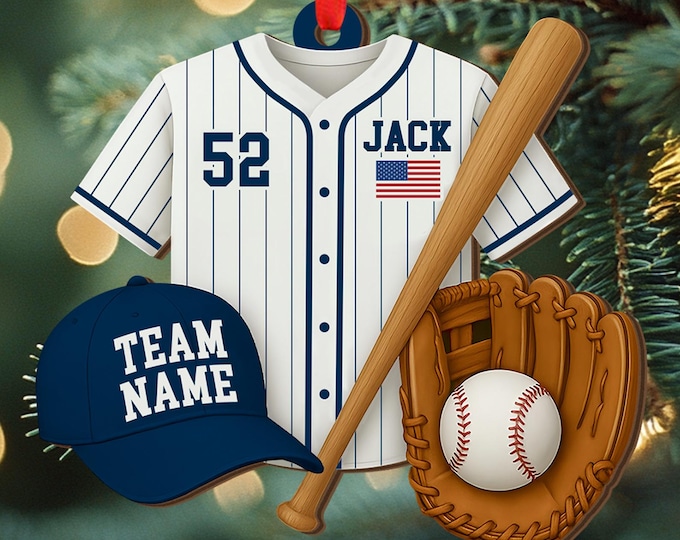 Personalized Baseball Player Christmas Ornament, Baseball Ornament, Baseball Team Keepsake, Baseball Team Gift, Christmas Gifts