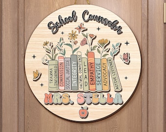 Personalized School Counselor Office Welcome Sign, School Counselor Office Door Hanger, Custom Counselor Sign, Psychologist Office Decor