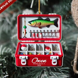 Personalized Fishing Tackle Box 2D Flat Ornament, Fisherman Ornament ...
