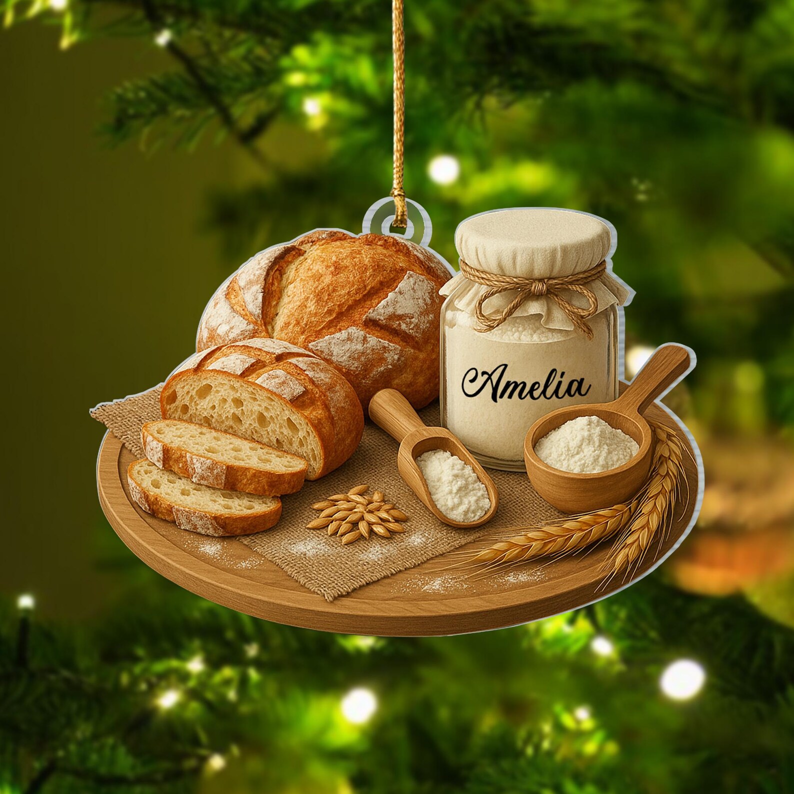 Custom 2D Flat Sourdough Bread Jar Ornament 2025 – Handmade Bread ...
