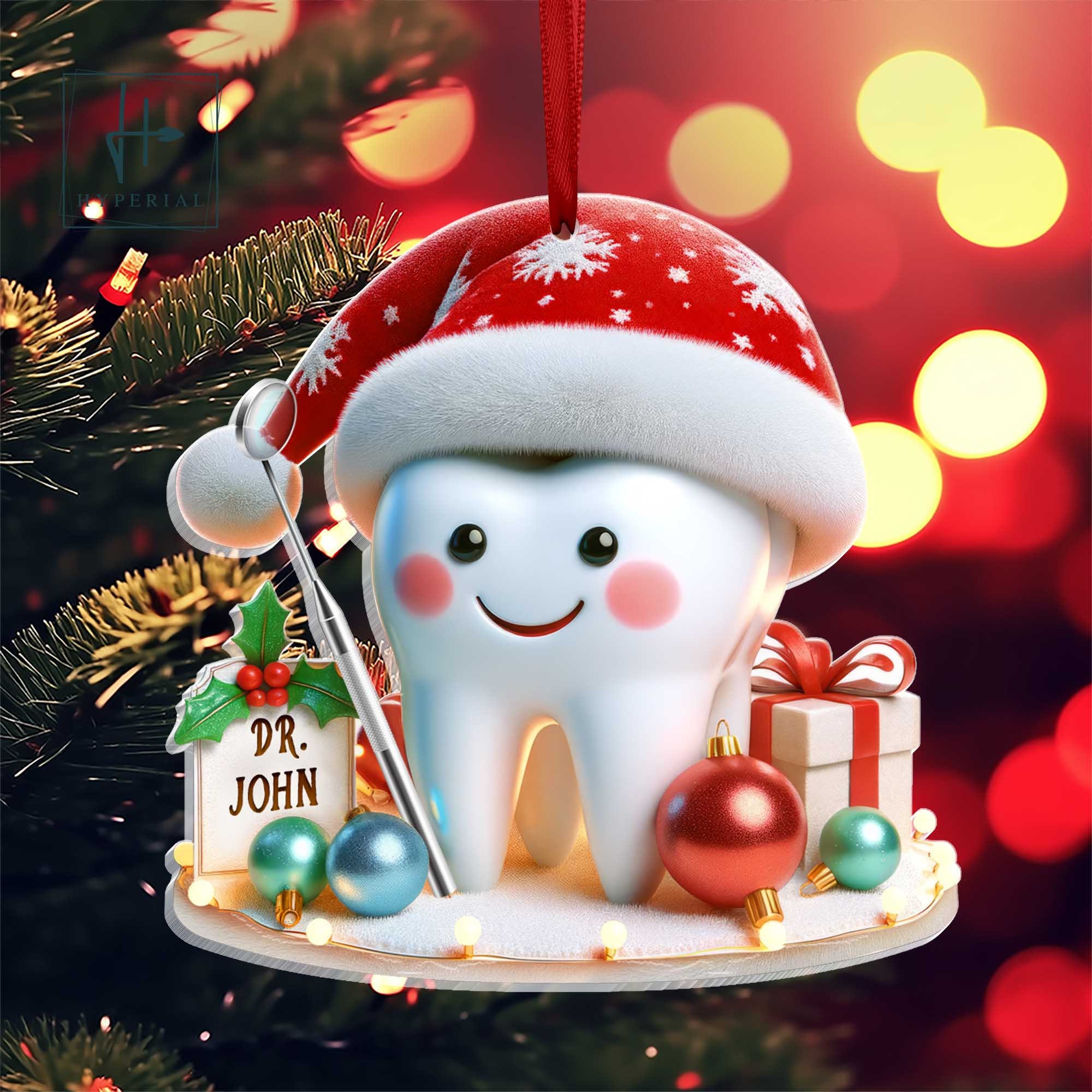Dentistry Gifts 2D Flat Printed Acrylic Ornament, Teeth Dentist